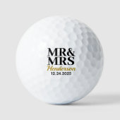 オーダーメイド Mr & Mrs ウェディング ゴルフボール (正面)