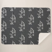 オーダーメイド Mr & Mrs チャコール ブランケット, 新婚夫婦へのギフト シェルパブランケット (正面(横))