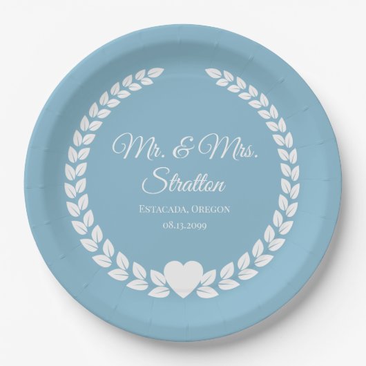 オーダーメイド Mr. & Mrs. 新婚カップル ペーパープレート (正面)