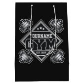 オーダーメイド NAME ウェイトリフティング ホーム クロスフィット ジム ミディアムペーパーバッグ (裏面)