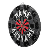オーダーメイド NAME 愛してる ANY NAME ブラック チャコール レッドハート ダーツボード (正面右)