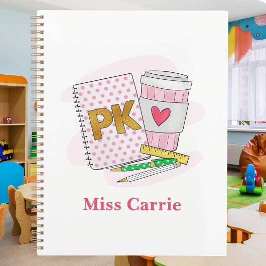 オーダーメイド Pre-K 先生 / ピンクの学校用品 プランナー手帳