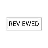 オーダーメイド REVIEWED テキスト 木製アート ゴム印 (インプリント)
