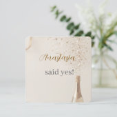オーダーメイド She Said Yes ブライダルシャワー招待状 招待状 (スタンド正面)