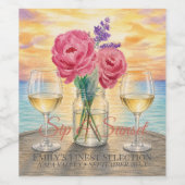 オーダーメイド Sip & Sunset ワインボトル ワインラベル (シングルラベル)