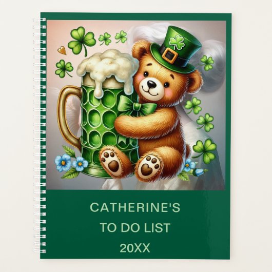 オーダーメイド ST. PATRICK'S DAY BEAR イメージ プランナー手帳 (正面)