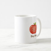 オーダーメイド Stay Safe ラッキーアップル かわいい水彩画 コーヒーマグカップ (正面右)
