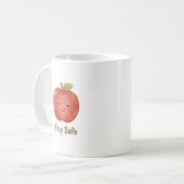 オーダーメイド Stay Safe ラッキーアップル かわいい水彩画 コーヒーマグカップ (正面左)