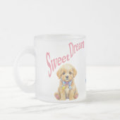 オーダーメイド"Sweet Dream"子犬の水彩マグ フロストグラスマグカップ (左)
