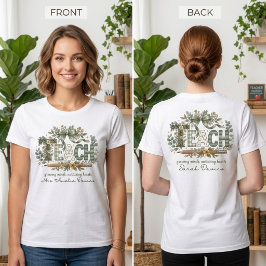 オーダーメイド TEACH フラワー 先生 バックトゥスクール Tシャツ