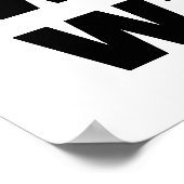オーダーメイド WHITE ペットの写真と名前の繰り返し ポスター (角)