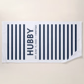 オーダーメイド Wifey & Hubby Est. 2026 ビーチタオル (正面)