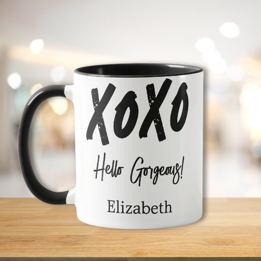 オーダーメイド XOXO Hello Gorgeous バレンタインデー マグカップ