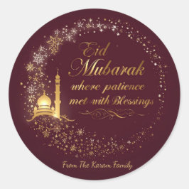 オーダーメイドEid Mubarak ステッカーイスラム教ステッカー ラウンドシール