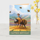 オーダーメイドHappbeeバースデーカード カード (黄色い花)