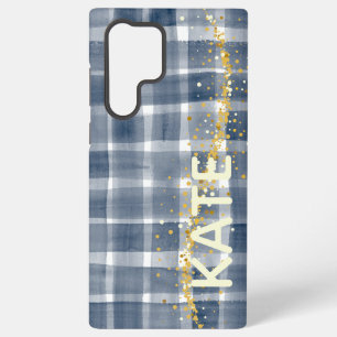 オーダーメイドPlaid Samsung Galaxyケース 名前入り Galaxy S22 Ultraケース