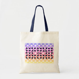 オーダーメイドPretty Butterfly & Rainbow Sky 名前入り トートバッグ