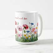 オーダーメッセージ入り野の花の水彩画 コーヒーマグカップ (正面右)