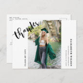 オーダーメッセージ モダン 卒業 ありがとう ポストカード (正面/裏面)