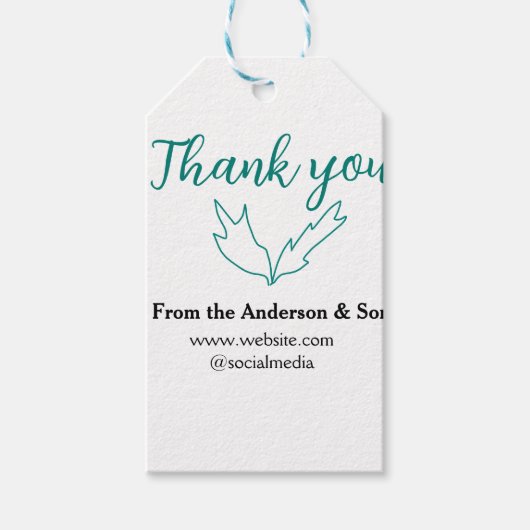 オーダーリーフのウェブサイトの会社名をありがとう ギフトタグ (正面)