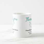 オーダーリーフのウェブサイトの会社名をありがとう コーヒーマグカップ (中央)