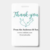 オーダーリーフのウェブサイトの会社名をありがとう バッジ (裏面)