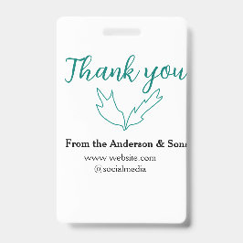 オーダーリーフのウェブサイトの会社名をありがとう バッジ