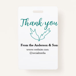 オーダーリーフのウェブサイトの会社名をありがとう バッジ