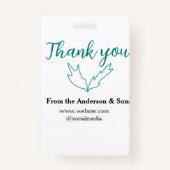 オーダーリーフのウェブサイトの会社名をありがとう バッジ (裏面)