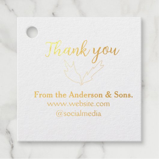 オーダーリーフのウェブサイトの会社名をありがとう フェイバータグ (正面)