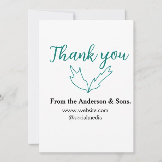 オーダーリーフのウェブサイトの会社名をありがとう 招待状 (正面)