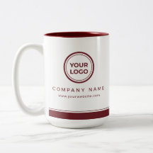 オーダーロゴ ワインレッドのツートンカラー コーヒー企業