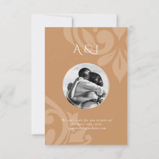 オーチェクラシックーダマスクエレガントフォト結婚ズ セーブザデート (裏面)