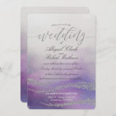 オーチッドのウェディング招待状 エレガントな水彩画 招待状 (正面/裏面)