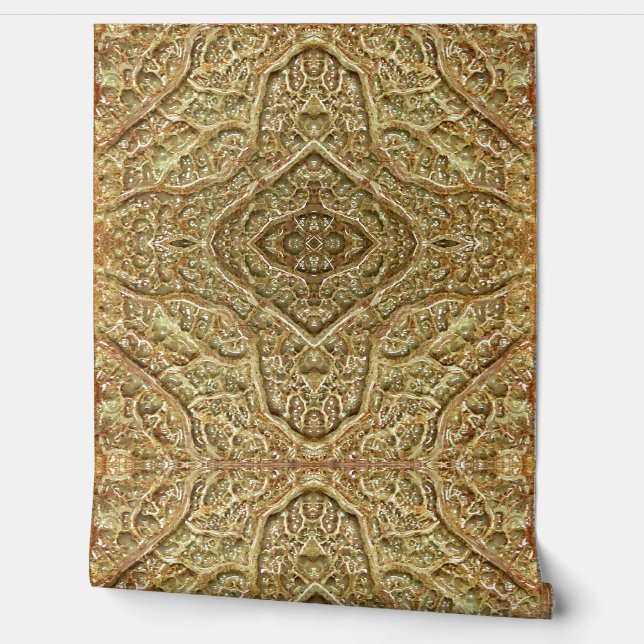 オーチャーオーガニック抽象芸術模様のビニール壁紙 壁紙 (ほどく)