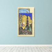 オーチャードの開花を楽しむ二人 キャンバスプリント (インサイチュ (ウッドフロア))