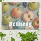 オーチャードウィムシー:パステルフルーツ キッチンタオル (折り畳み)