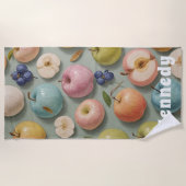 オーチャードウィムシー:パステルフルーツ ビーチタオル (正面)