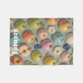 オーチャードウィムシー：パステルフルーツ フリースブランケット (正面(横))