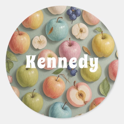 オーチャードウィムシー：パステルフルーツ ラウンドシール (正面)