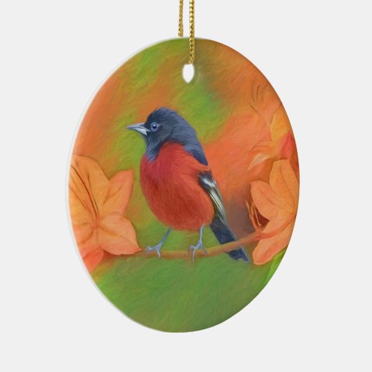 オーチャードオリオールソングバード絵画ズオリジナルバードアート セラミックオーナメント (右)