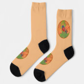 オーチャードオリオールソングバード絵画ズオリジナルバードアート ソックス (左)