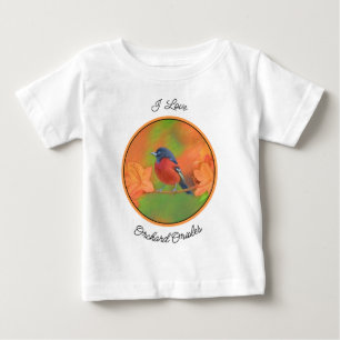 オーチャードオリオールソングバード絵画ズオリジナルバードアート ベビーTシャツ