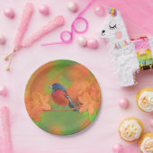 オーチャードオリオールソングバード絵画ズオリジナルバードアート ペーパープレート (パーティー)