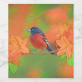 オーチャードオリオールソングバード絵画ズオリジナルバードアート ワインラベル (シングルラベル)