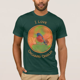オーチャードオリオールソングバード絵画ズオリジナルバードアート Tシャツ