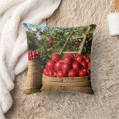 オーチャードシーン赤りんご収穫 クッション (ブランケット)