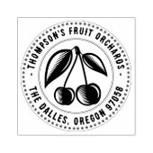 オーチャードネームファームスタンプファンシーさくらんぼ縁ど ラバースタンプ (インプリント)