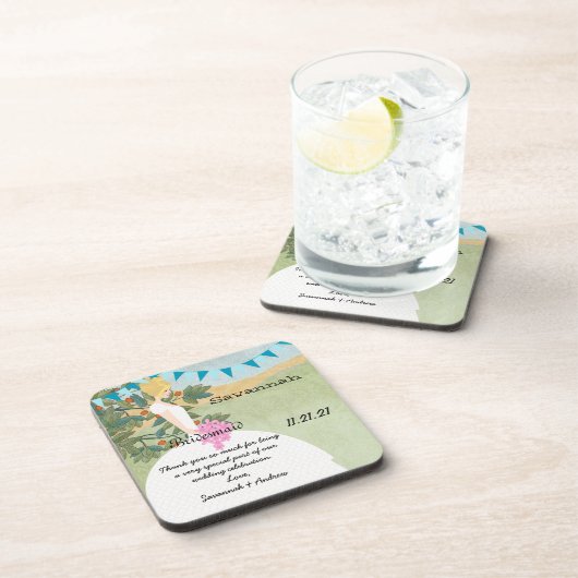 オーチャードバニングブロンド花嫁介添人コースター コースター (右側)