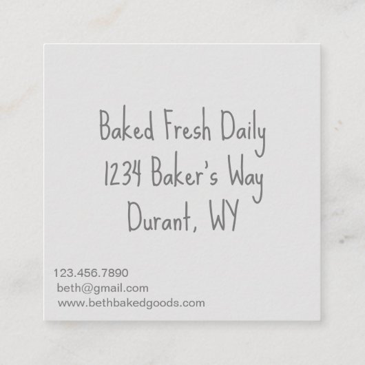 オーツグレインプラントグッズ焼いたベーカリー スクエア名刺 (裏面)